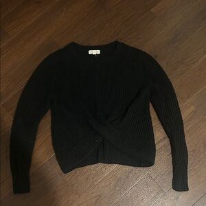 Chic Black Twist-Front Sweater